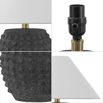 Effie 18.25" Minimalist Scandinavian Ceramic/Iron Hobnail LED Table Lamp